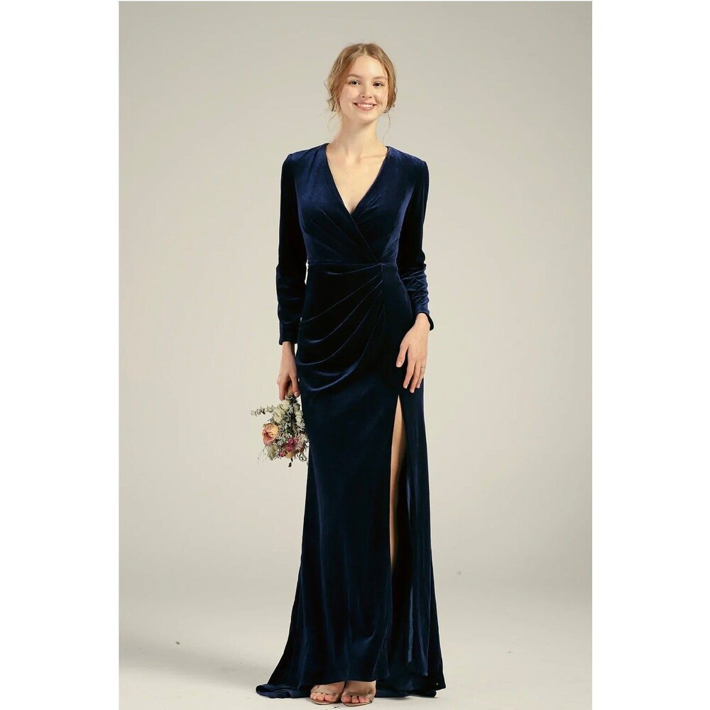 NWT Renz Rags Navy Velvet Bridesmaid Dress - SIZE 14